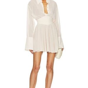 Helsa Sheer Mini Shirt Dress